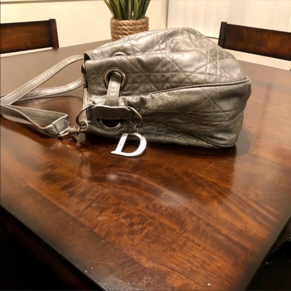 Christian Dior Cannage Quilted Leather Drawstring Bag - Picture 9 of 14